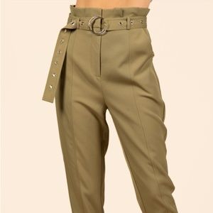 Olive Paperbag Pants